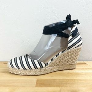 J. Crew Espadrille Jute Wedges Ankle Wrap in Stripe Women's US Size 7.5